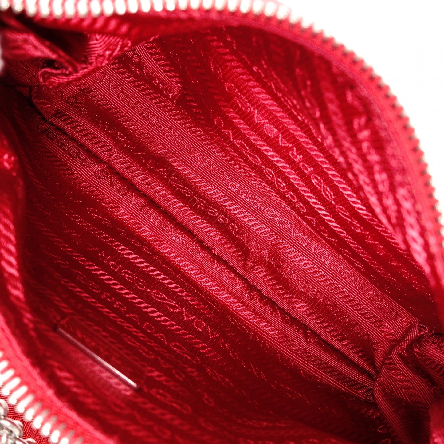 PRADA Re-Edition 2005 Shoulder Bag, Nylon, Red, 2-Way Crossbody, Silver Hardware