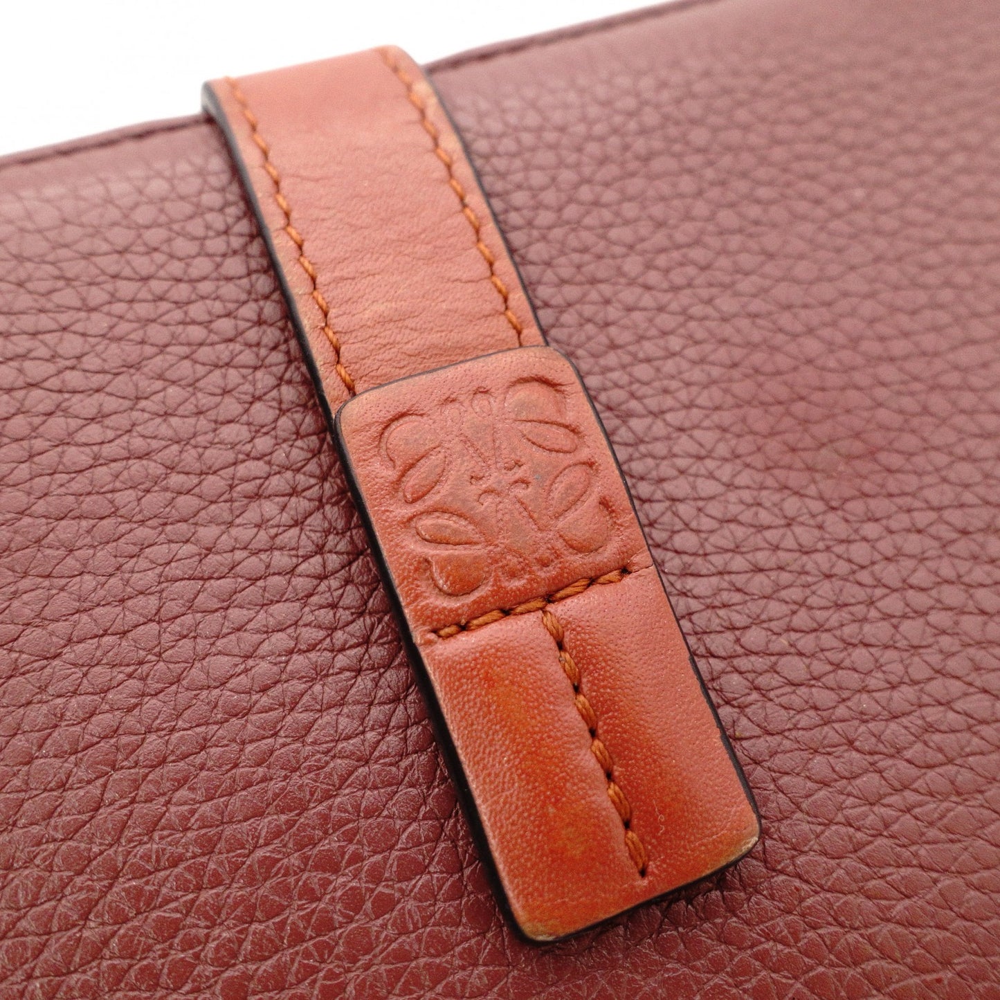 LOEWE ロエベ アナグラム 長財布 レザー レッド系【中古】 レディース
