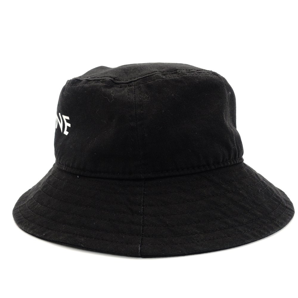 Celine Bucket Hat Black M Size Cotton Logo 7-3-824