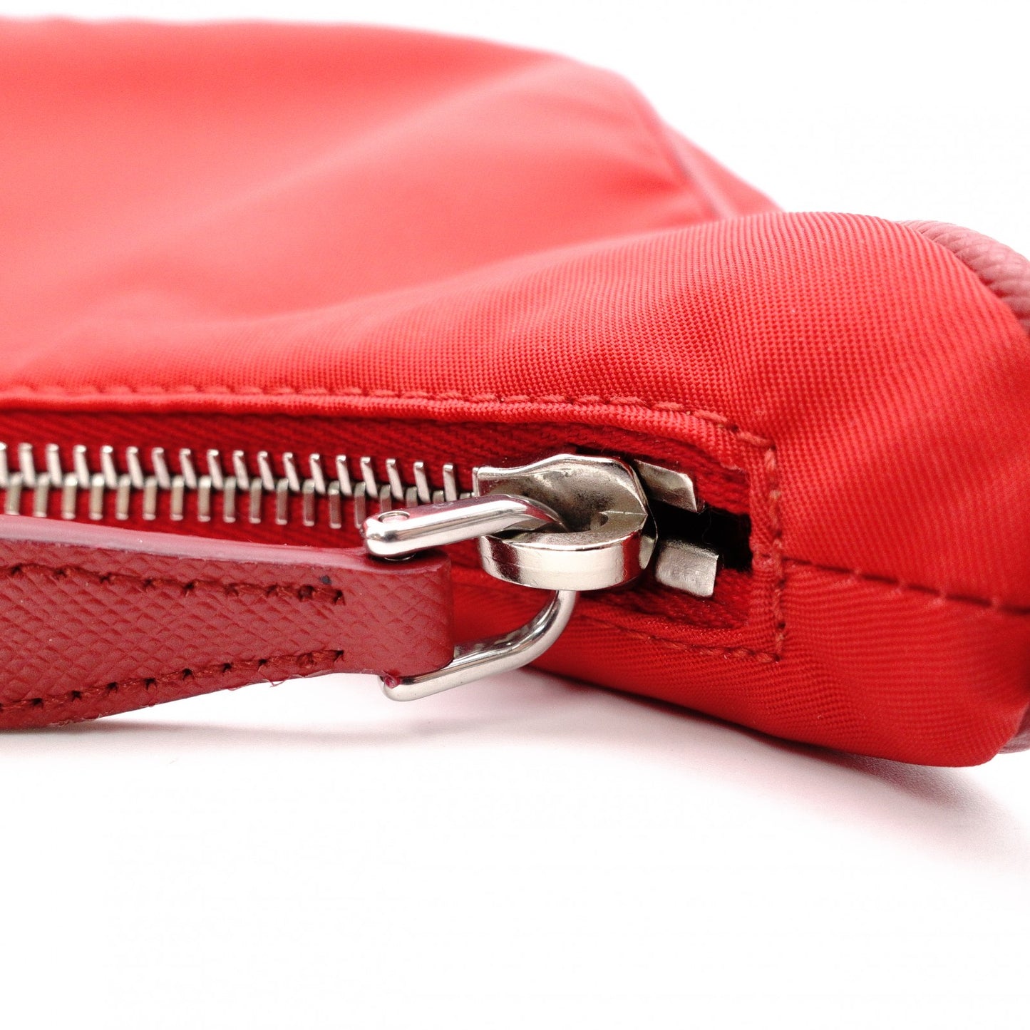 PRADA Re-Edition 2005 Shoulder Bag, Nylon, Red, 2-Way Crossbody, Silver Hardware