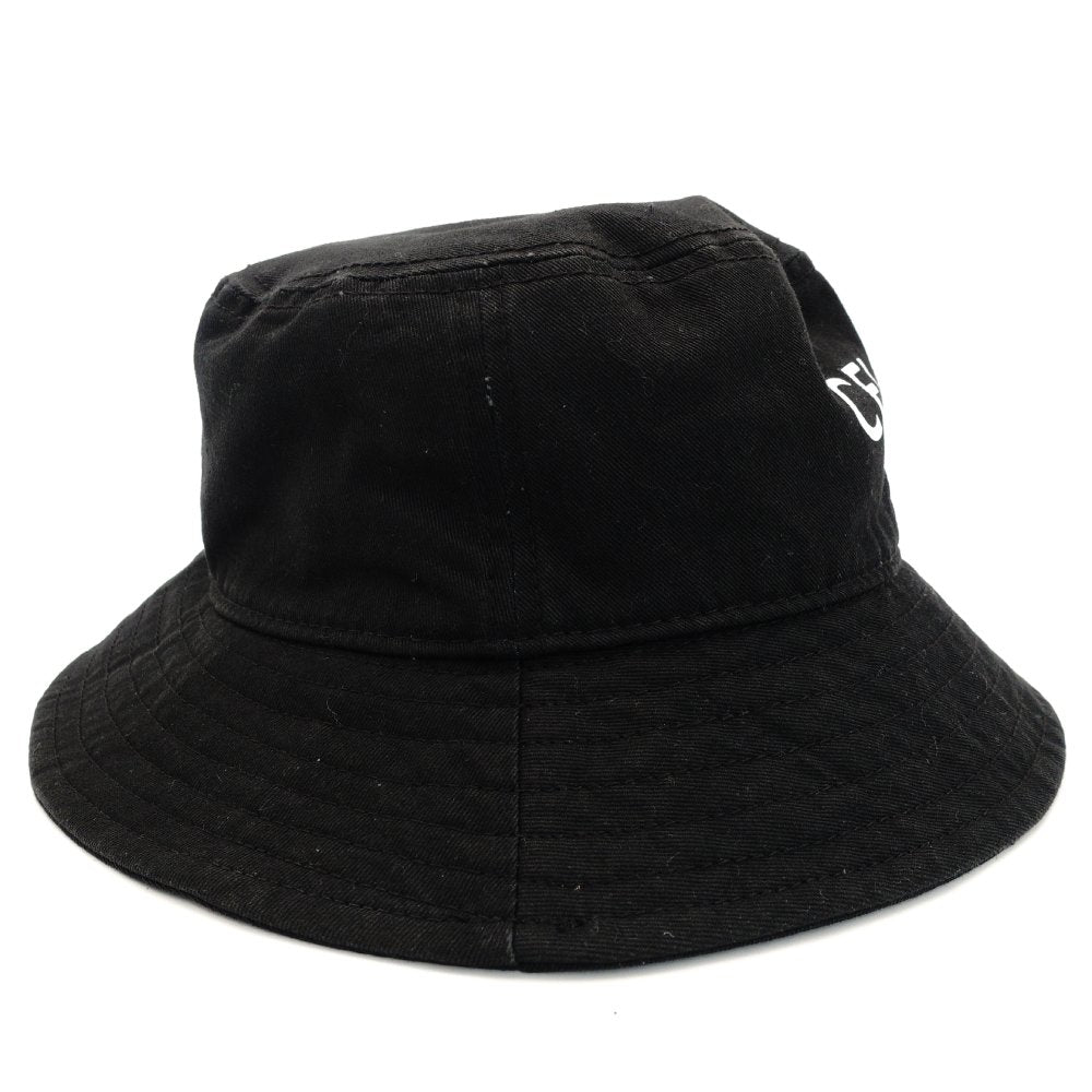 Celine Bucket Hat Black M Size Cotton Logo 7-3-824