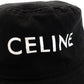 Celine Bucket Hat Black M Size Cotton Logo 7-3-824