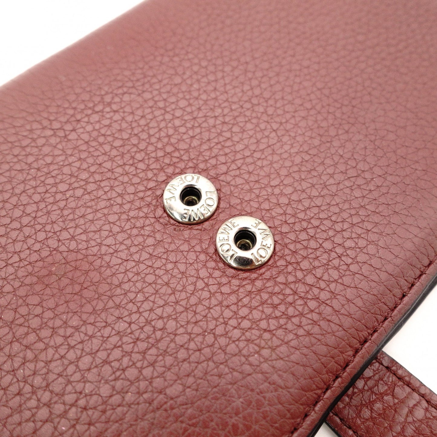 LOEWE ロエベ アナグラム 長財布 レザー レッド系【中古】 レディース