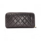 CHANEL Caviar Skin Matelassé Long Wallet, Leather, Black, Gold Hardware, CC Logo