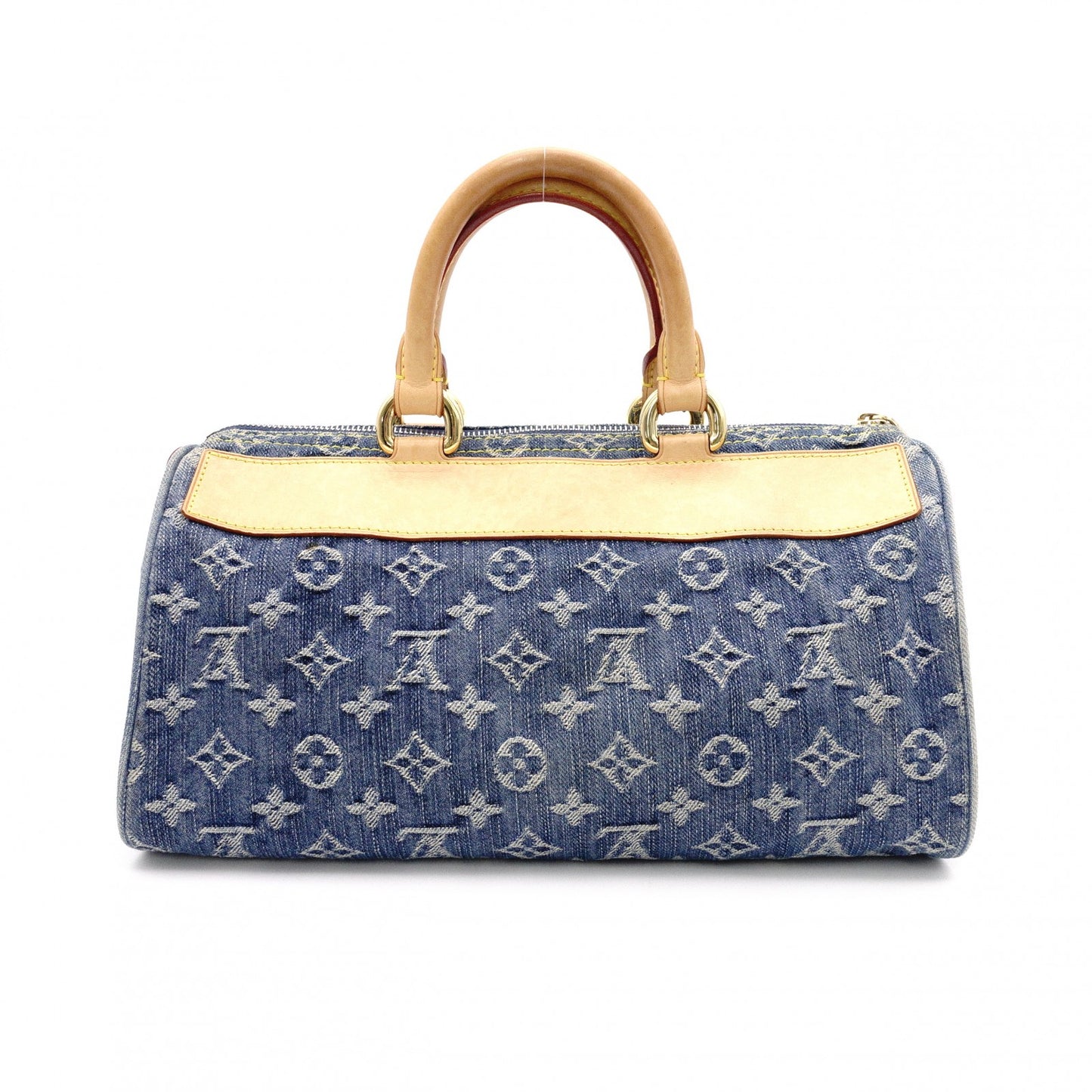 LOUIS VUITTON Denim Neo Speedy Handbag, Denim, Leather, Denim Monogram