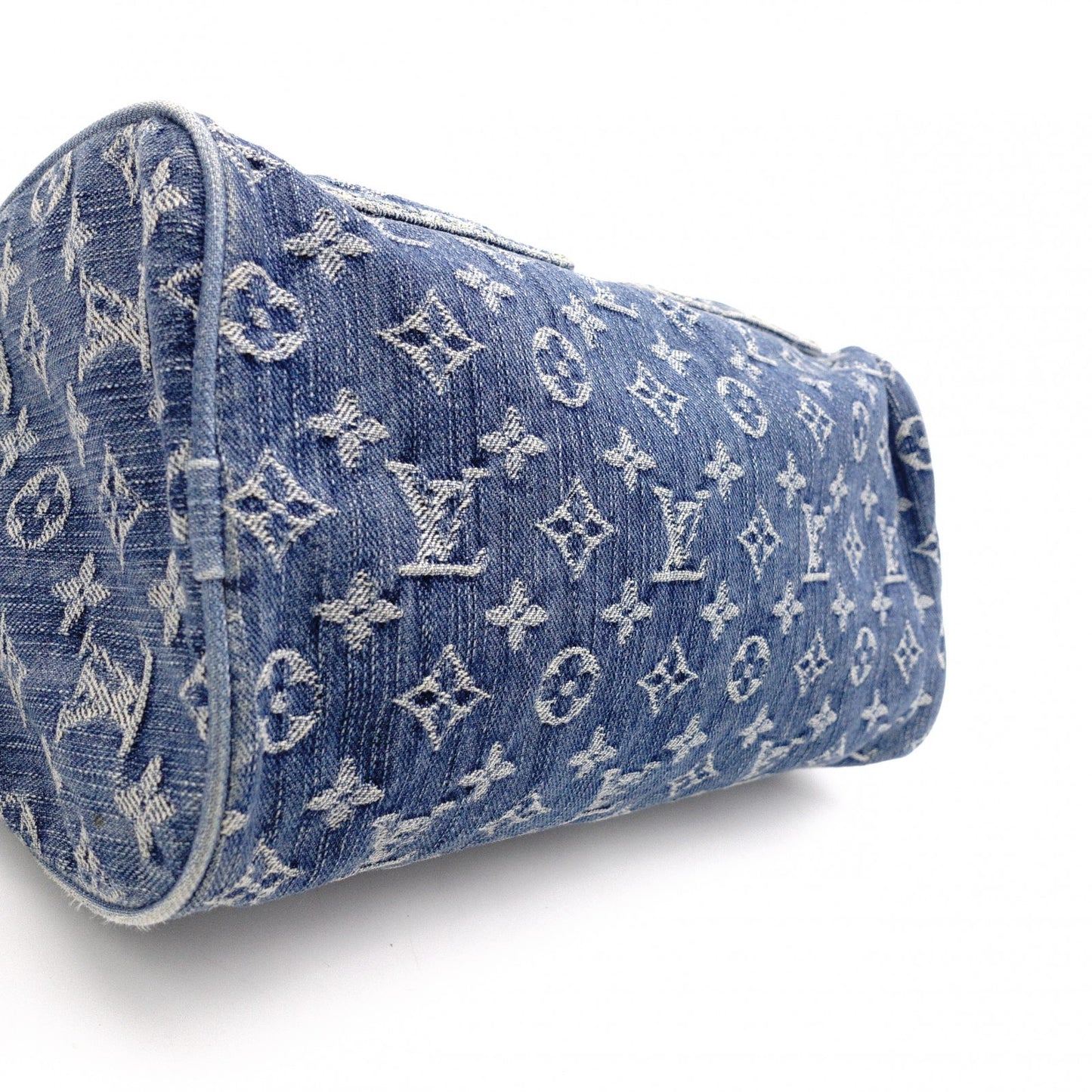 LOUIS VUITTON Denim Neo Speedy Handbag, Denim, Leather, Denim Monogram