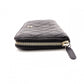CHANEL Caviar Skin Matelassé Long Wallet, Leather, Black, Gold Hardware, CC Logo