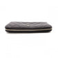 CHANEL Caviar Skin Matelassé Long Wallet, Leather, Black, Gold Hardware, CC Logo