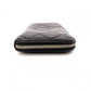 CHANEL Caviar Skin Matelassé Long Wallet, Leather, Black, Gold Hardware, CC Logo