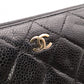 CHANEL Caviar Skin Matelassé Long Wallet, Leather, Black, Gold Hardware, CC Logo