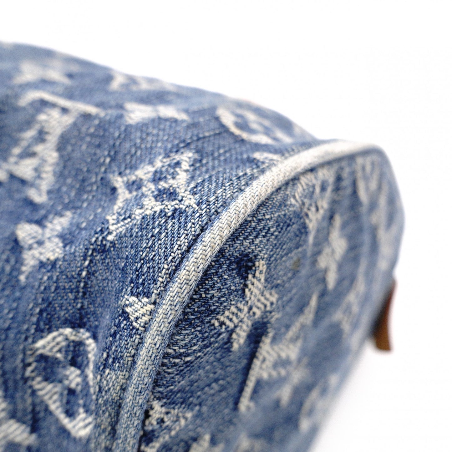 LOUIS VUITTON Denim Neo Speedy Handbag, Denim, Leather, Denim Monogram