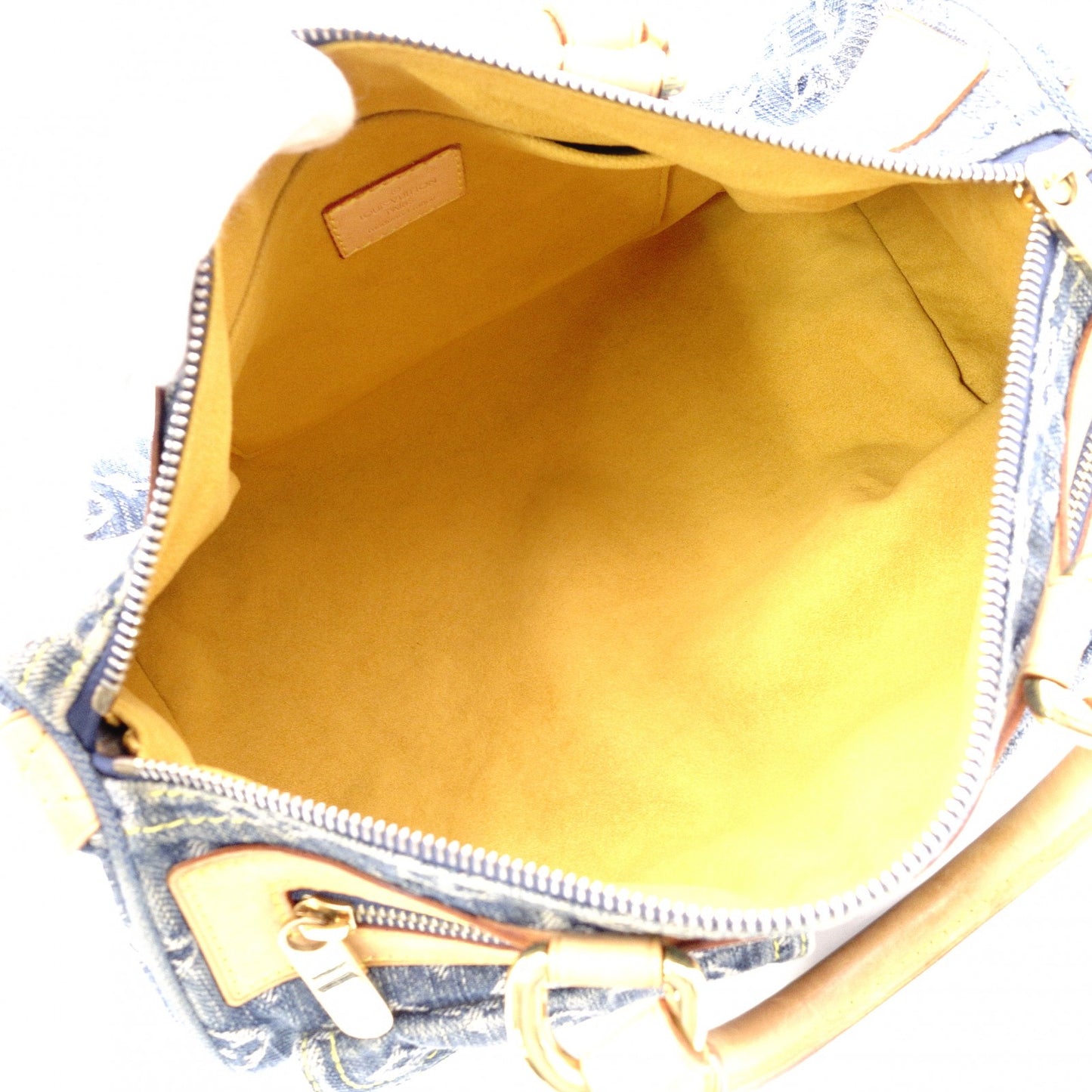 LOUIS VUITTON Denim Neo Speedy Handbag, Denim, Leather, Denim Monogram