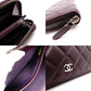 CHANEL Matelassé Long Wallet Leather Purple Wallet Silver Hardware