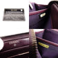 CHANEL Matelassé Long Wallet Leather Purple Wallet Silver Hardware