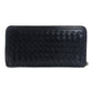 Bottega Veneta Intrecciato Navy Long Wallet Leather Wallet Men's With Box 7-7-883