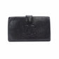 CHANEL Long Wallet Leather Black Caviar Skin Coin Purse Wallet