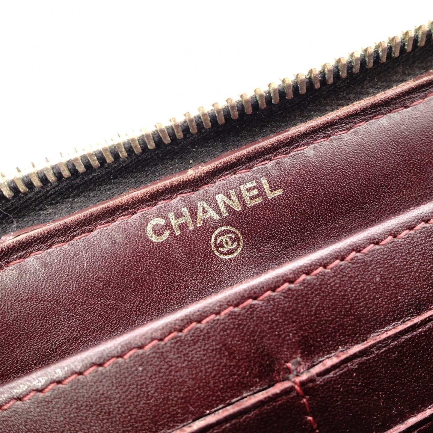 CHANEL Caviar Skin Matelassé Long Wallet, Leather, Black, Gold Hardware, CC Logo