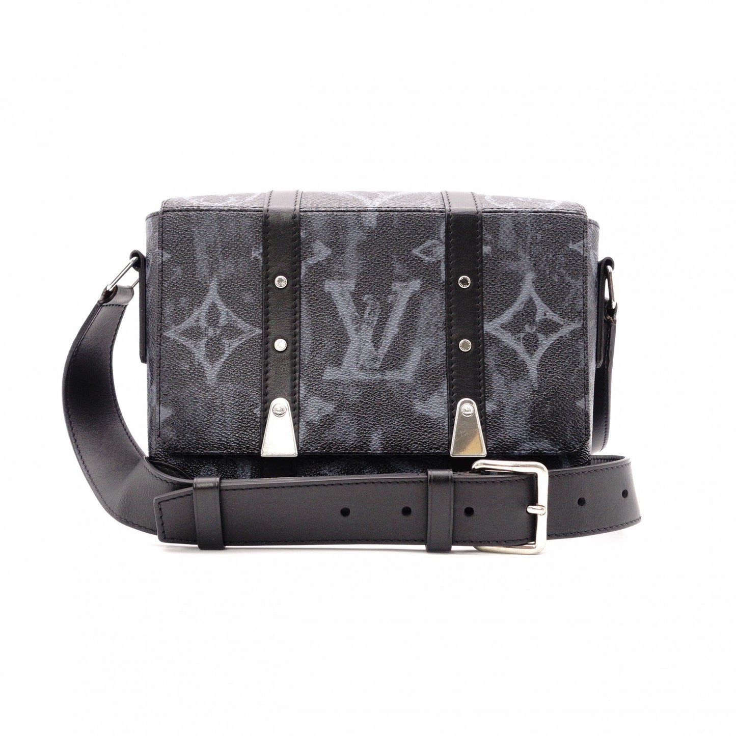 LOUIS VUITTON Trunk Messenger Monogram Pastel Shoulder Bag in Black PVC