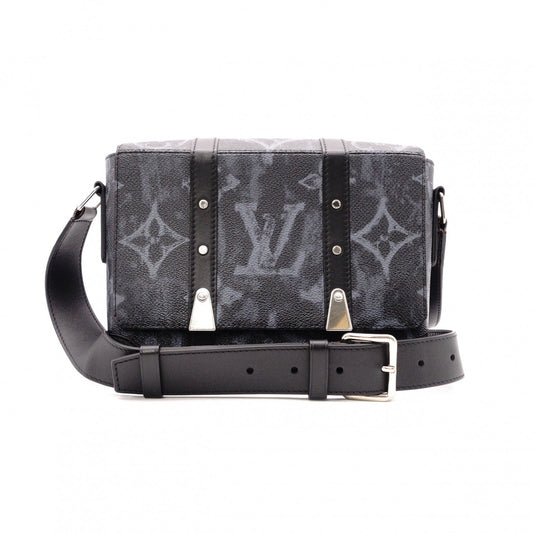LOUIS VUITTON Trunk Messenger Monogram Pastel Shoulder Bag in Black PVC