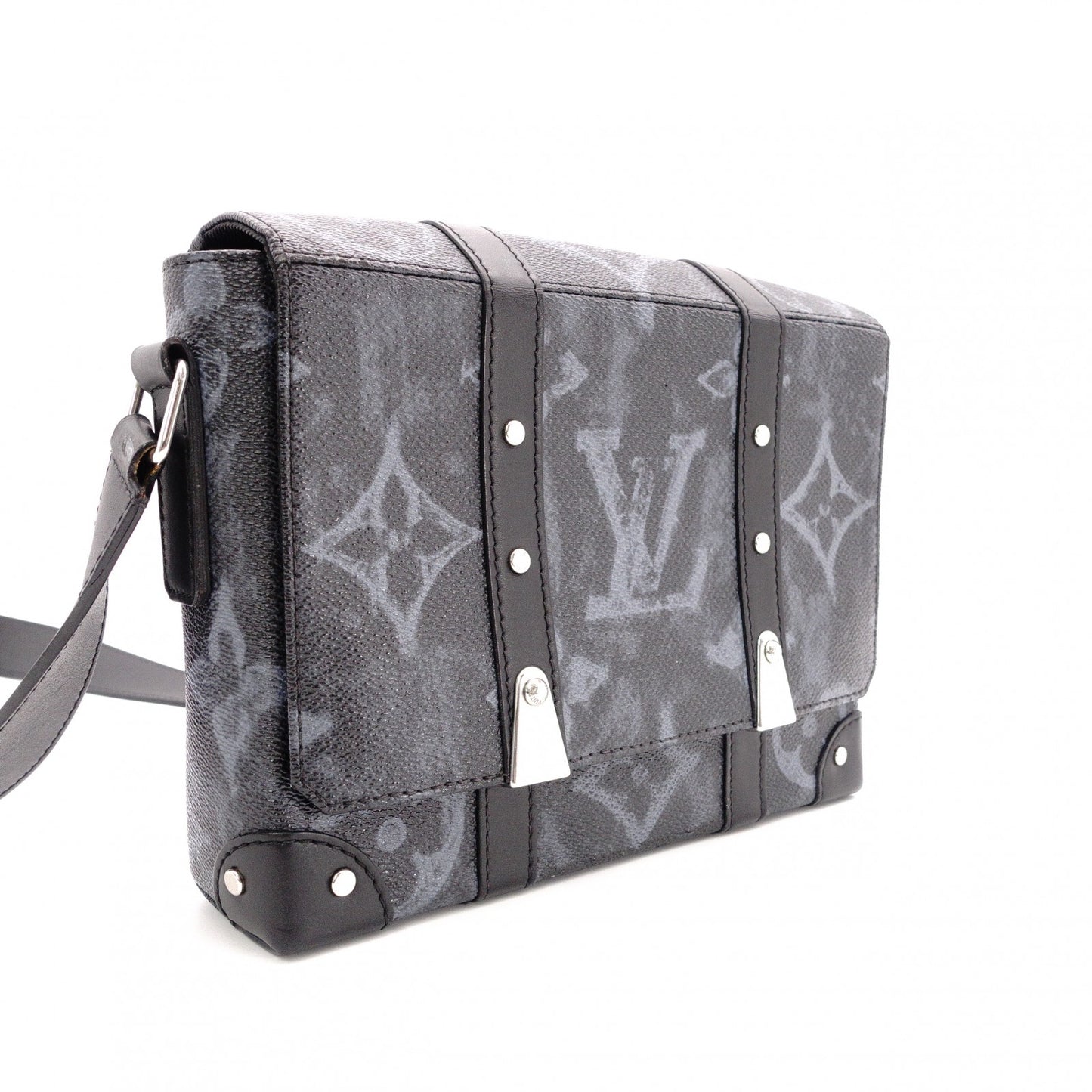 LOUIS VUITTON Trunk Messenger Monogram Pastel Shoulder Bag in Black PVC