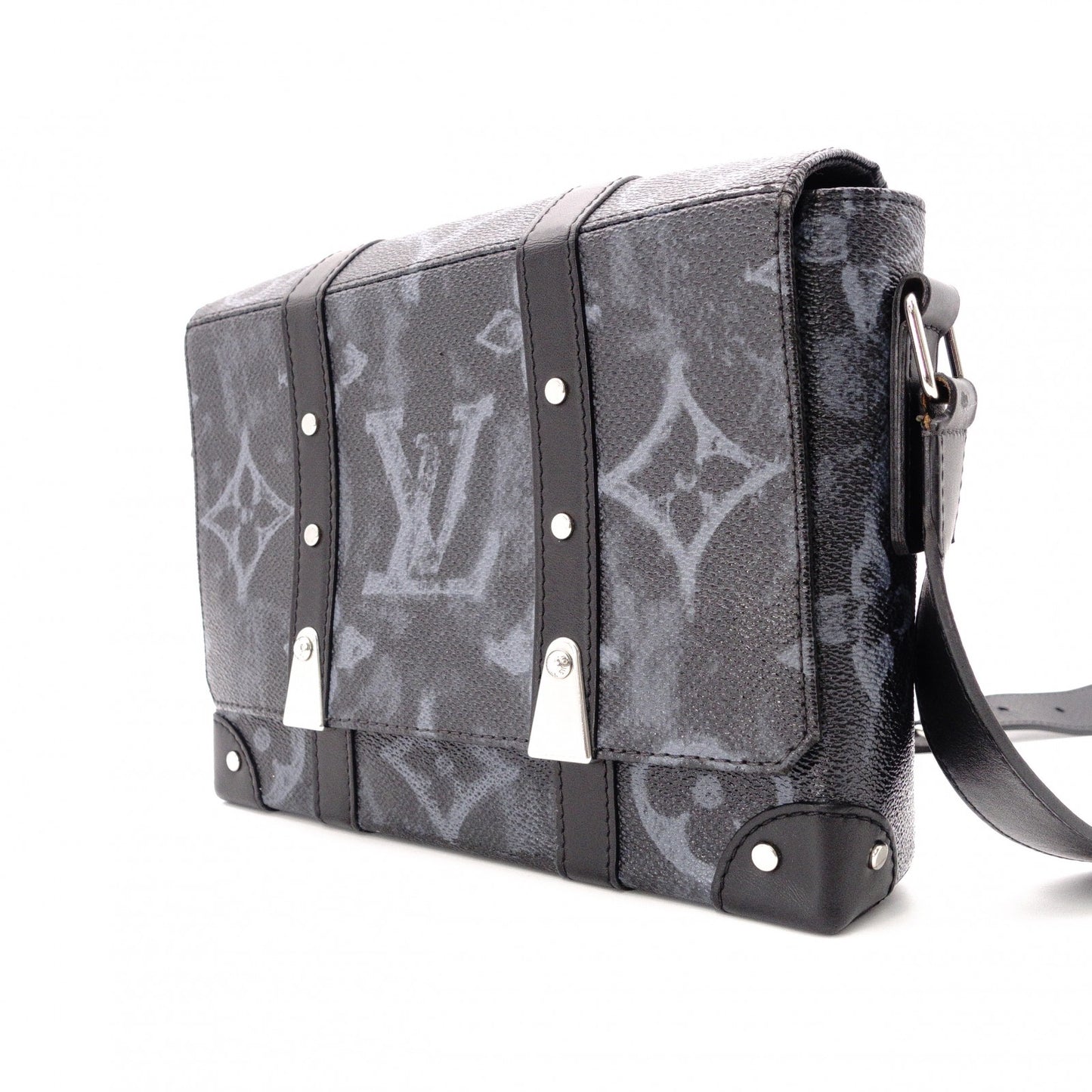 LOUIS VUITTON Trunk Messenger Monogram Pastel Shoulder Bag in Black PVC