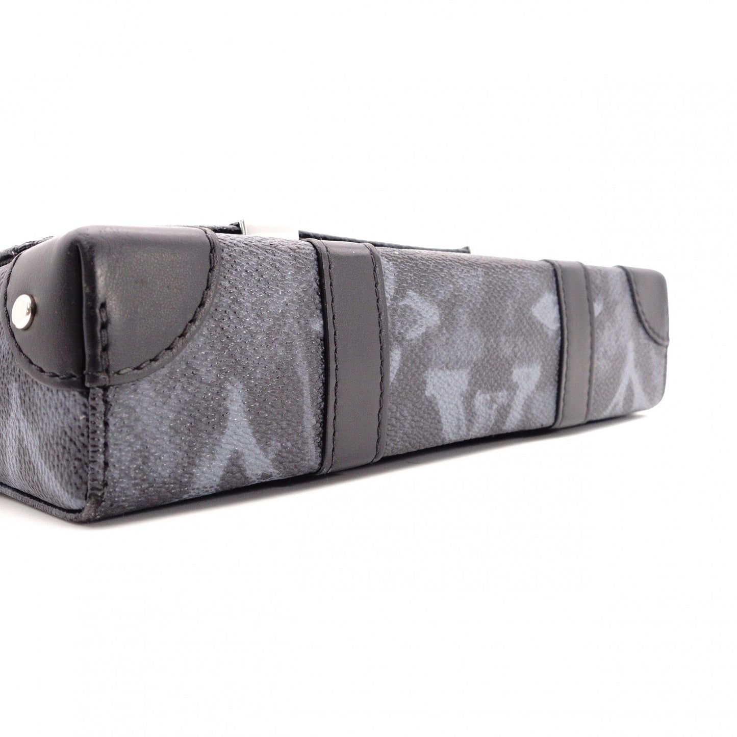 LOUIS VUITTON Trunk Messenger Monogram Pastel Shoulder Bag in Black PVC