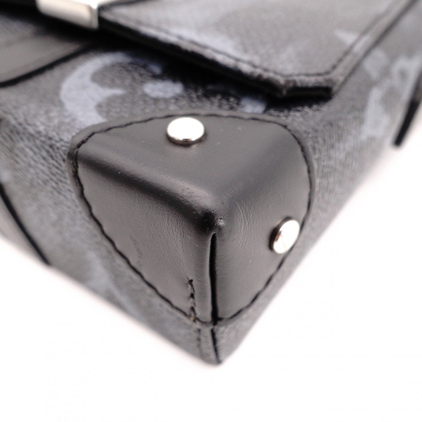 LOUIS VUITTON Trunk Messenger Monogram Pastel Shoulder Bag in Black PVC