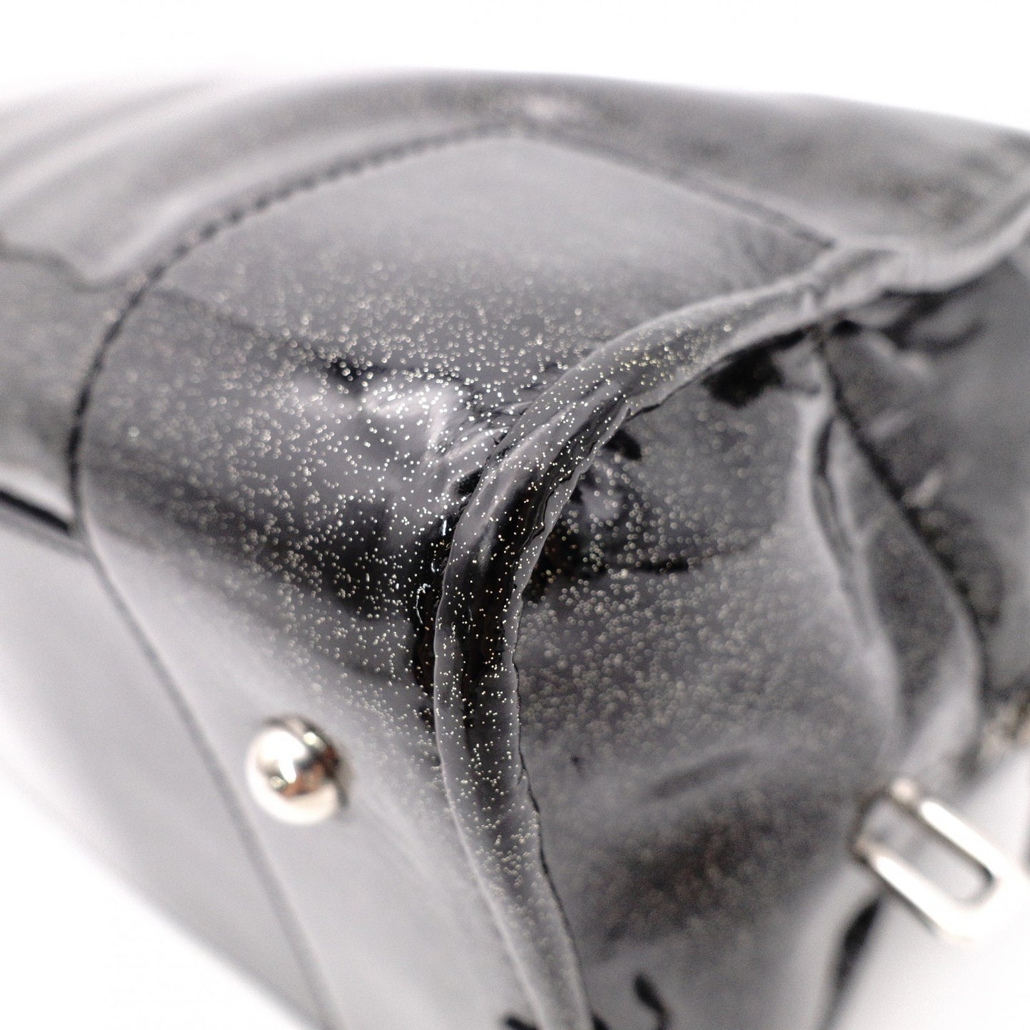 LOEWE Amazonas 28 Handbag, Patent Leather, Black with Glitter Charm