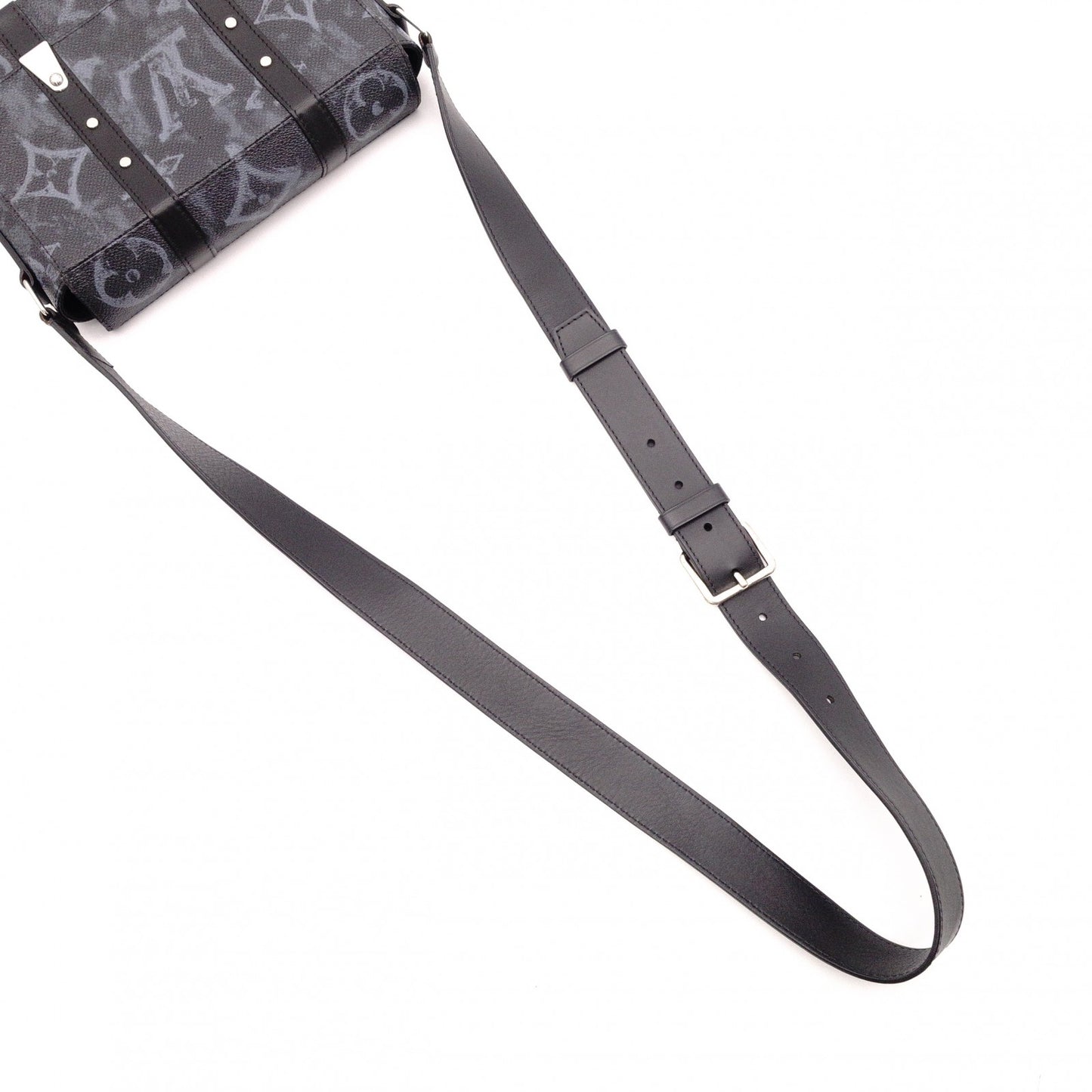 LOUIS VUITTON Trunk Messenger Monogram Pastel Shoulder Bag in Black PVC