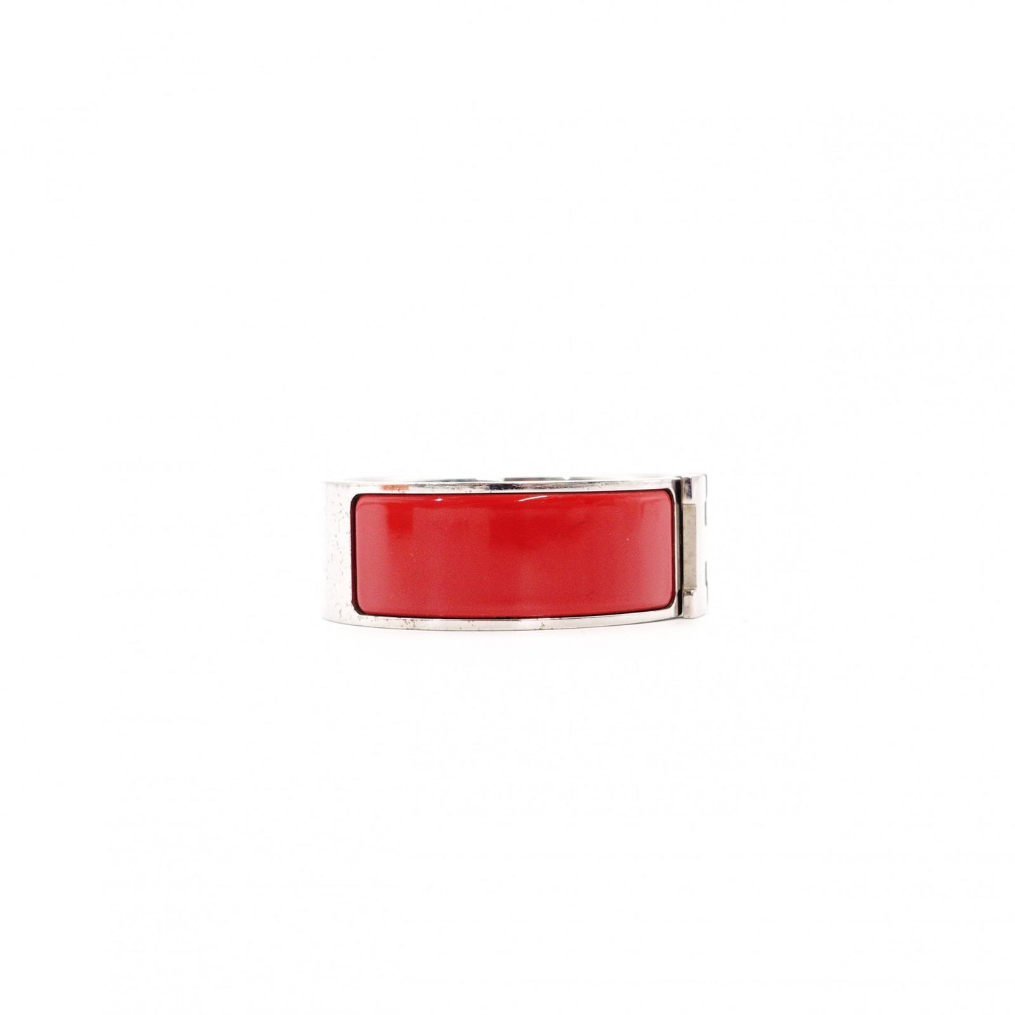 Hermès Click H Bracelet Metal Silver Red