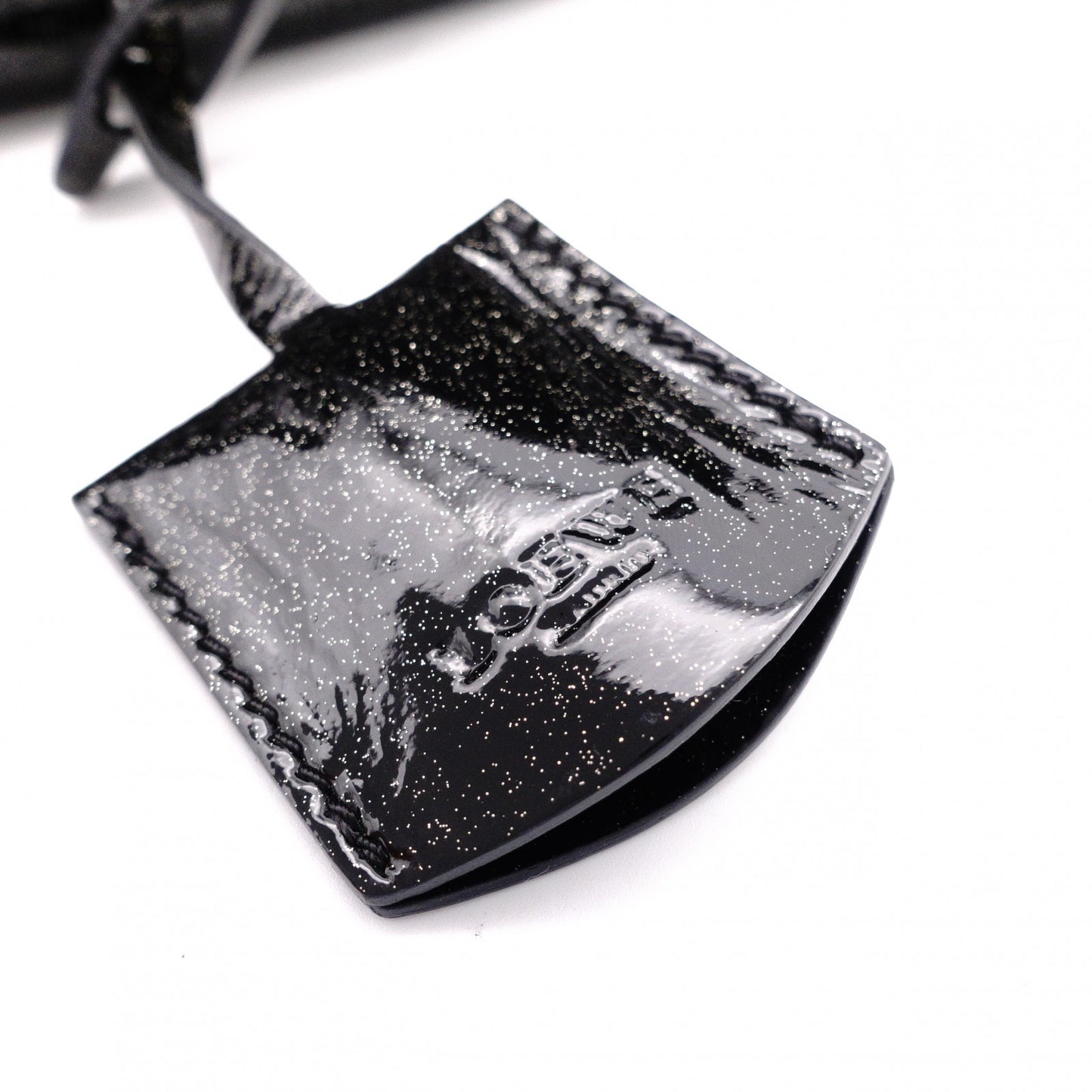 LOEWE Amazonas 28 Handbag, Patent Leather, Black with Glitter Charm