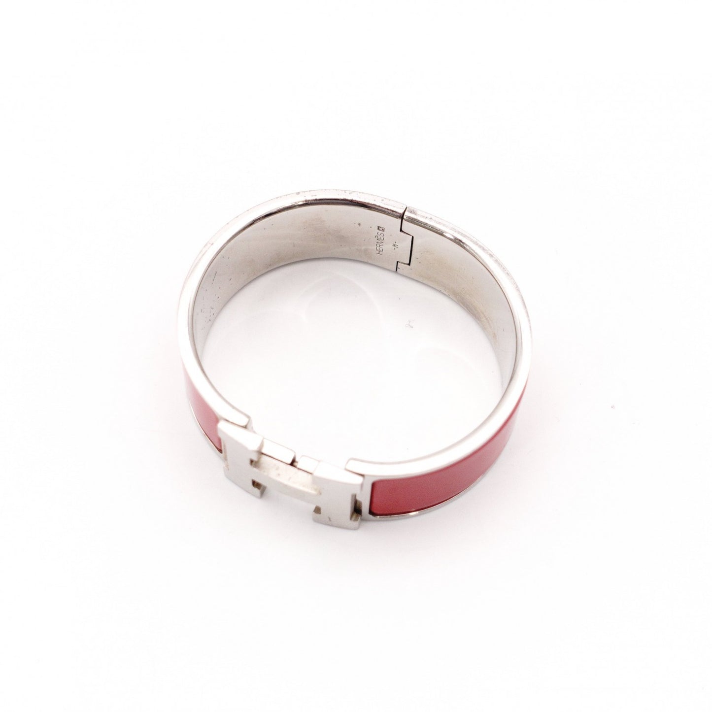 Hermès Click H Bracelet Metal Silver Red