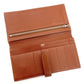 HERMES Béan Soufflé Orange × Brown Leather Silver Hardware Q Stamped Long Wallet Wallet 7-10-472