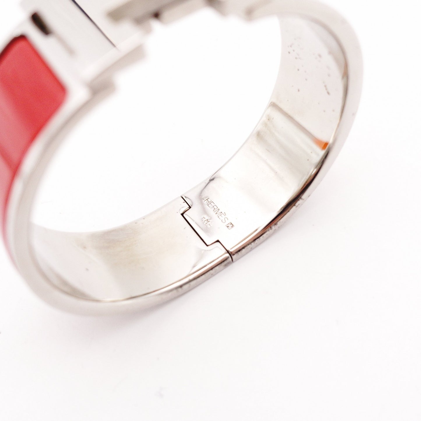 Hermès Click H Bracelet Metal Silver Red
