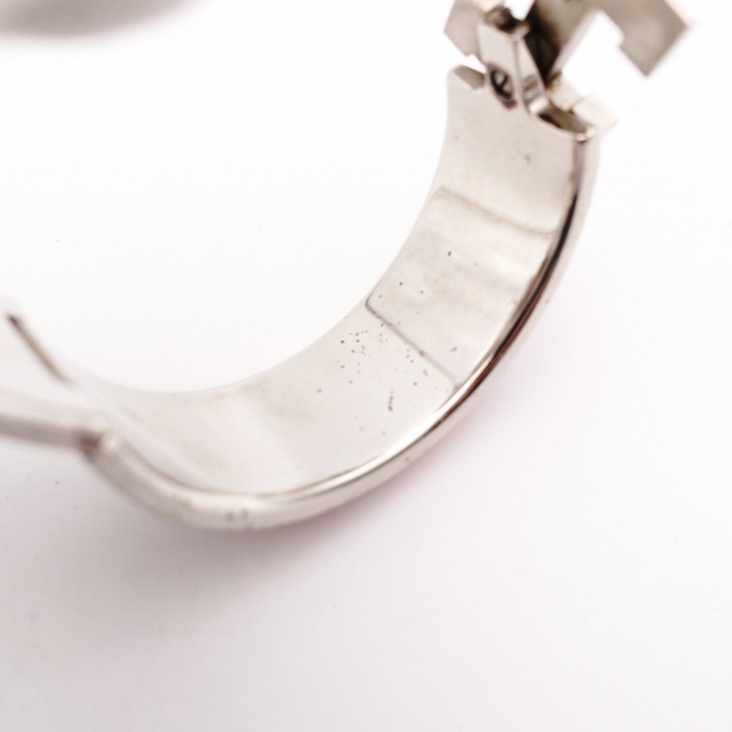 Hermès Click H Bracelet Metal Silver Red