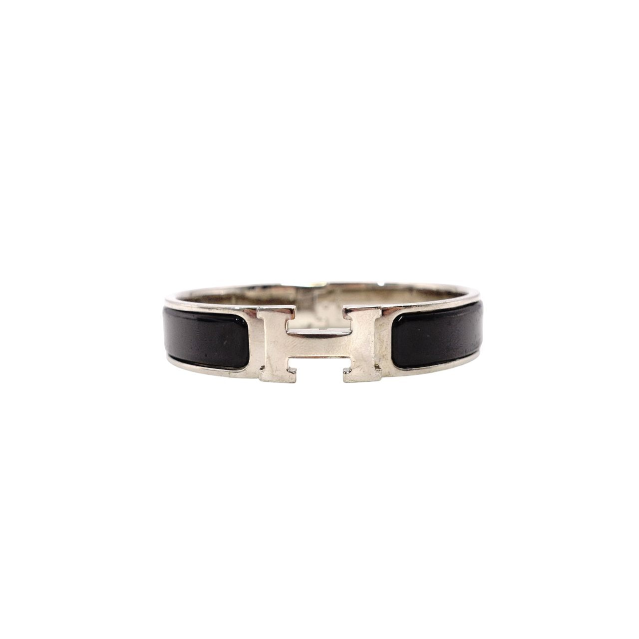 Hermès Click H Bracelet Metal Silver Black