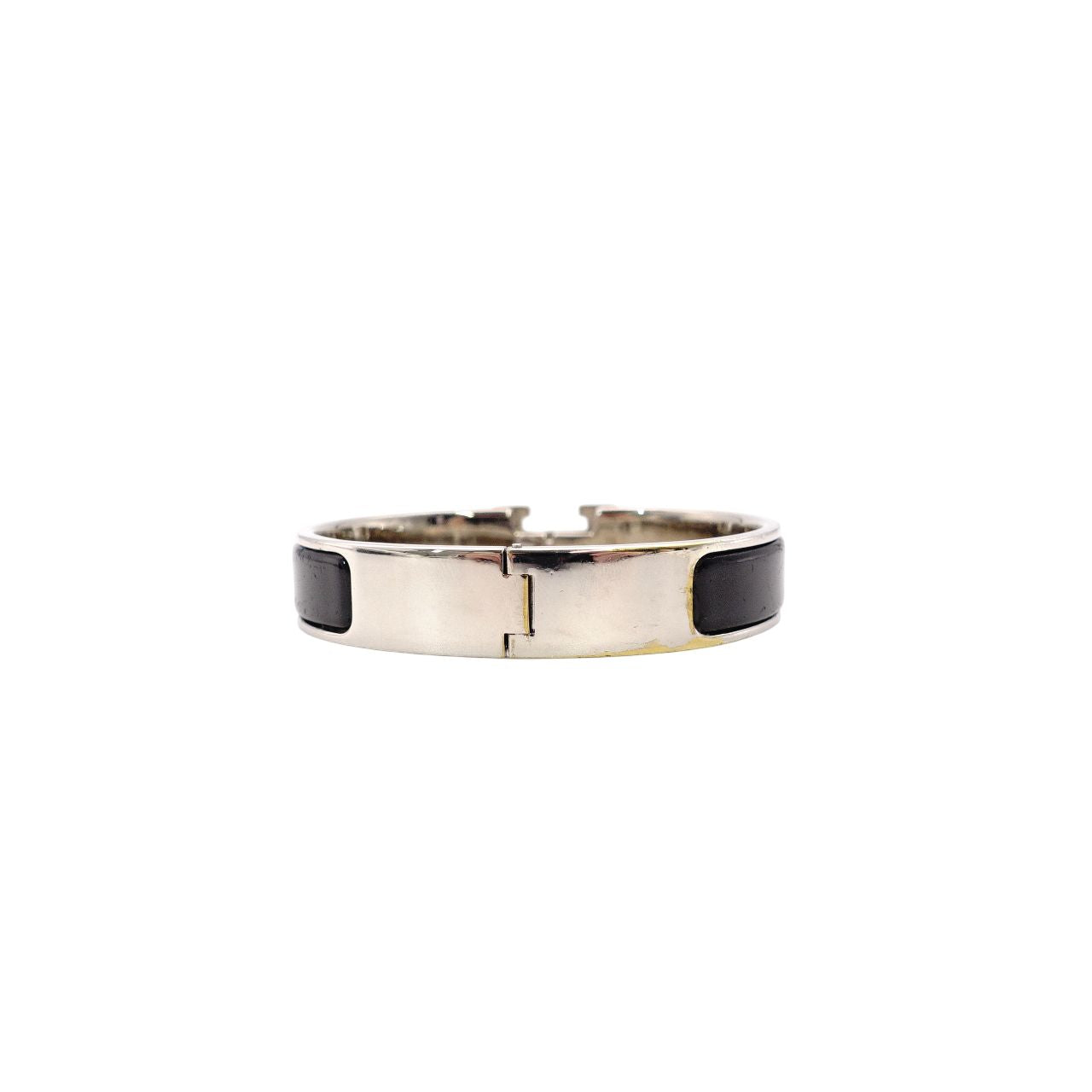Hermès Click H Bracelet Metal Silver Black