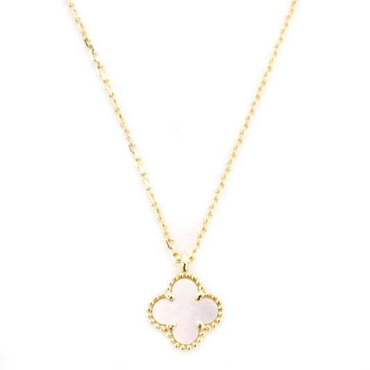 Van Cleef & Arpels Sweet Alhambra Shell 18K Au750 Gold Necklace Pendant Approx. 2.9g 7-2-291