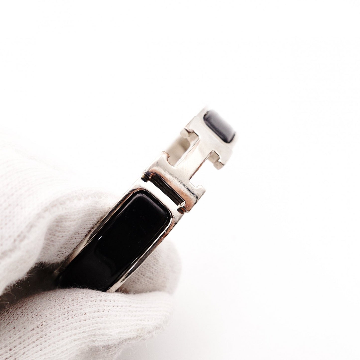Hermès Click H Bracelet Metal Silver Black