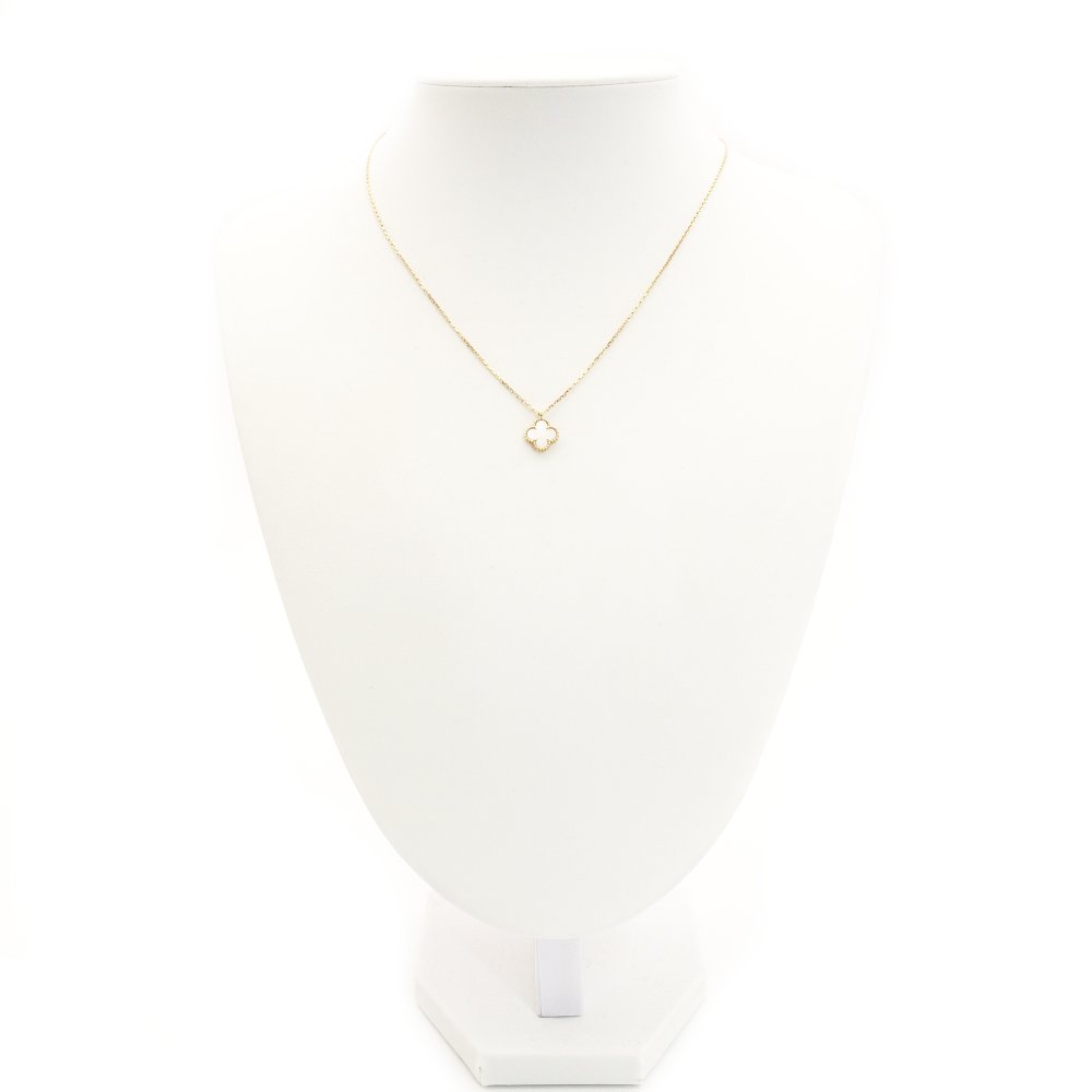 Van Cleef & Arpels Sweet Alhambra Shell 18K Au750 Gold Necklace Pendant Approx. 2.9g 7-2-291