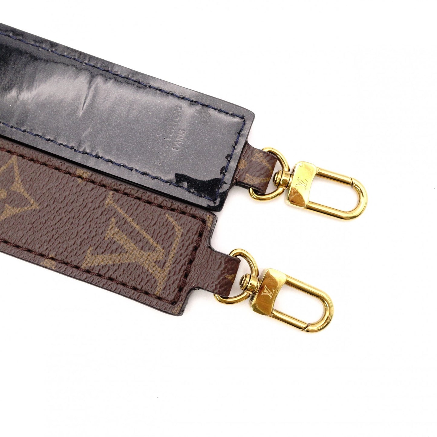LOUIS VUITTON Alma BB Monogram Vernis Handbag, PVC, Navy, 2-Way