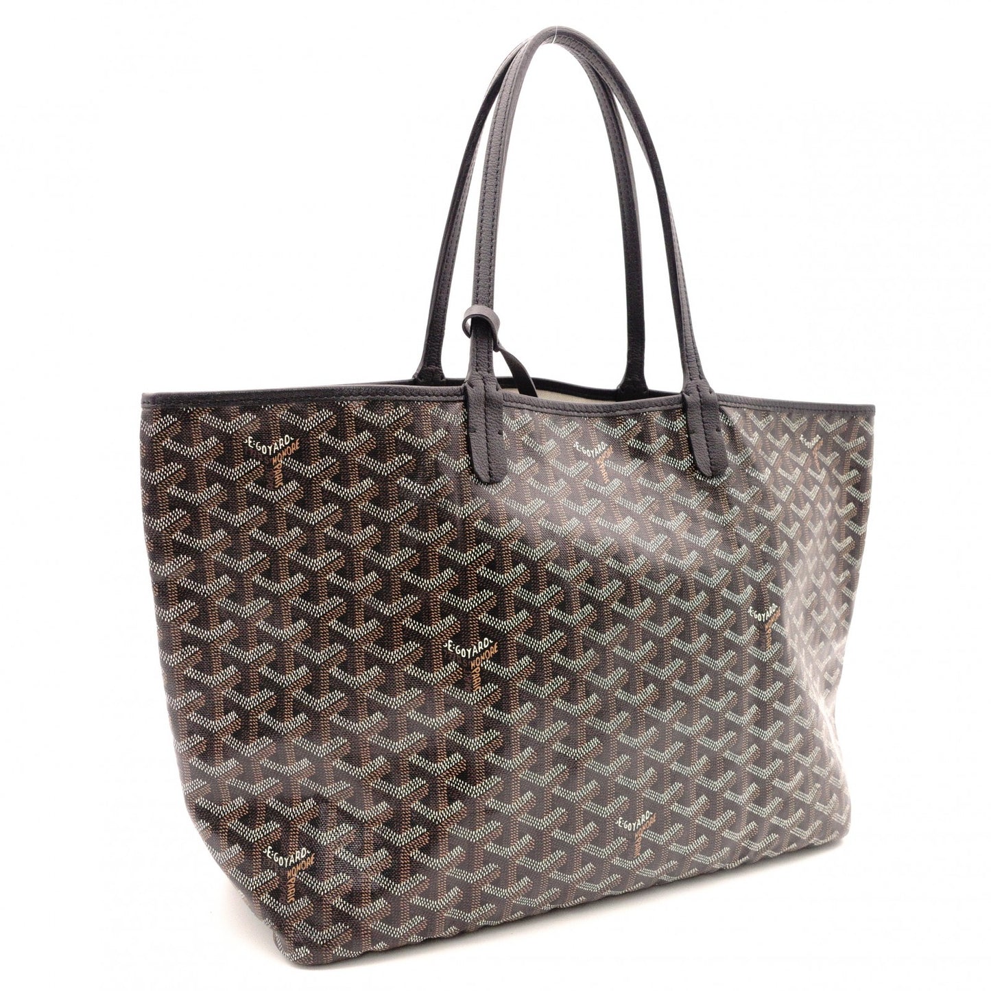 GOYARD Saint Louis PM Tote Bag, PVC and Leather, Black, Shoulder Bag
