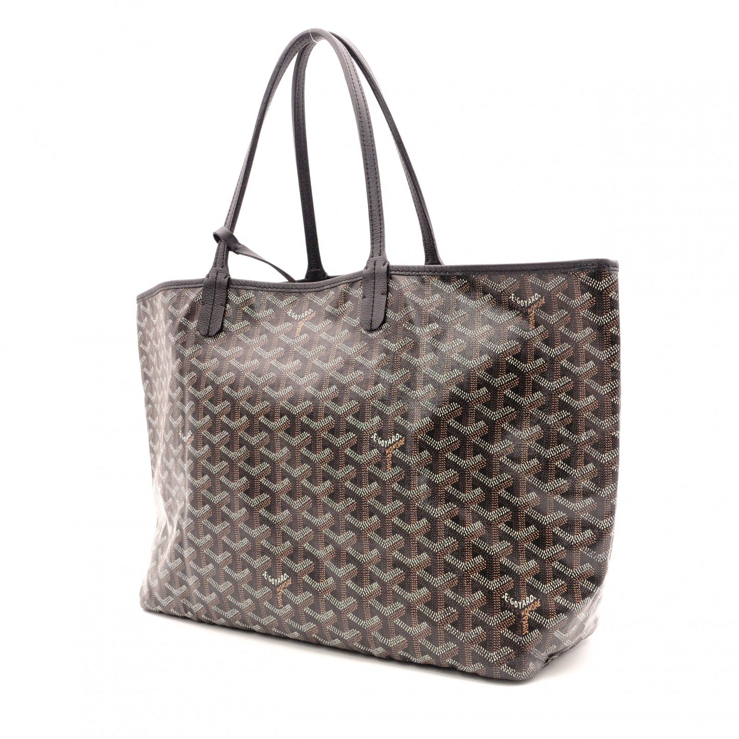 GOYARD Saint Louis PM Tote Bag, PVC and Leather, Black, Shoulder Bag