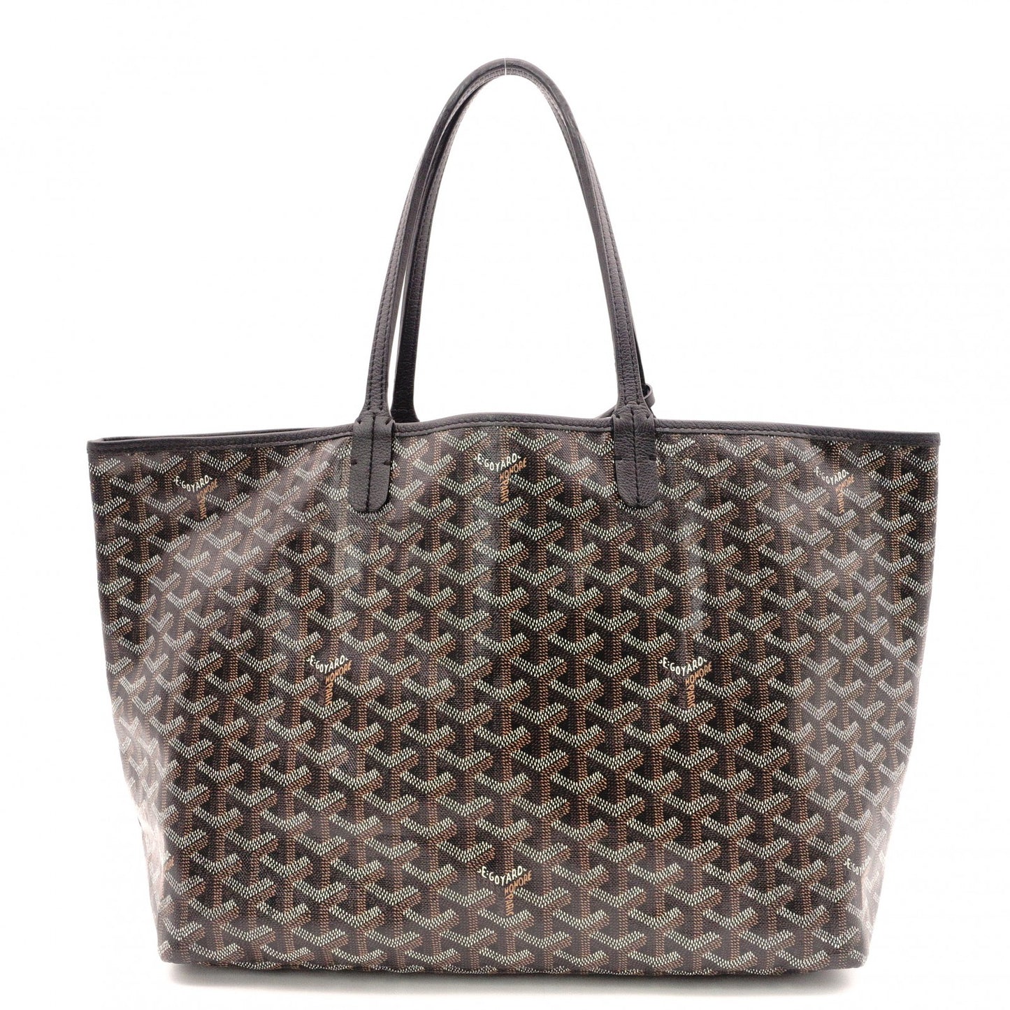 GOYARD Saint Louis PM Tote Bag, PVC and Leather, Black, Shoulder Bag