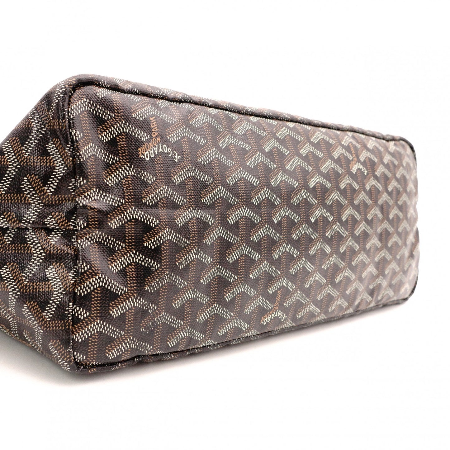 GOYARD Saint Louis PM Tote Bag, PVC and Leather, Black, Shoulder Bag