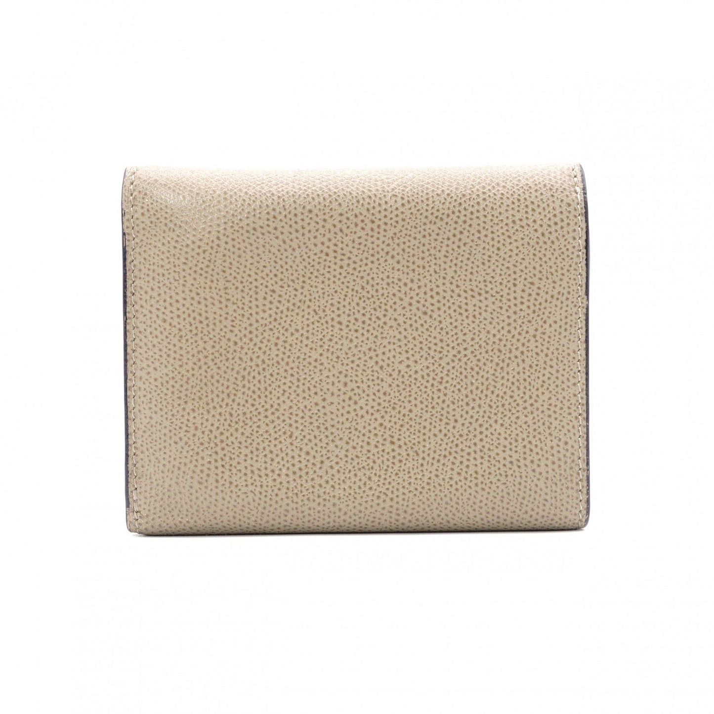 Valextra Iside Wallet, Tri-fold Wallet, Leather, Beige, Gold Hardware, Wallet