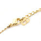 Christian Dior CD Logo Necklace Gold Ribbon Rhinestone 7-8-390