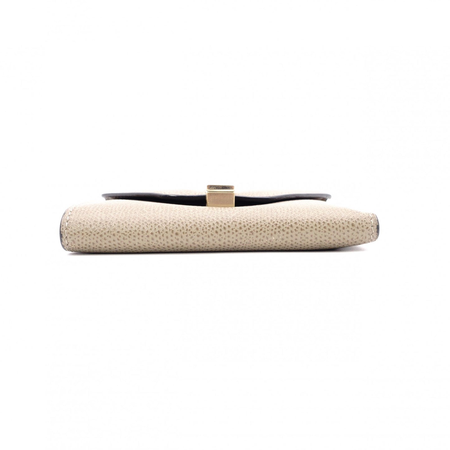 Valextra Iside Wallet, Tri-fold Wallet, Leather, Beige, Gold Hardware, Wallet