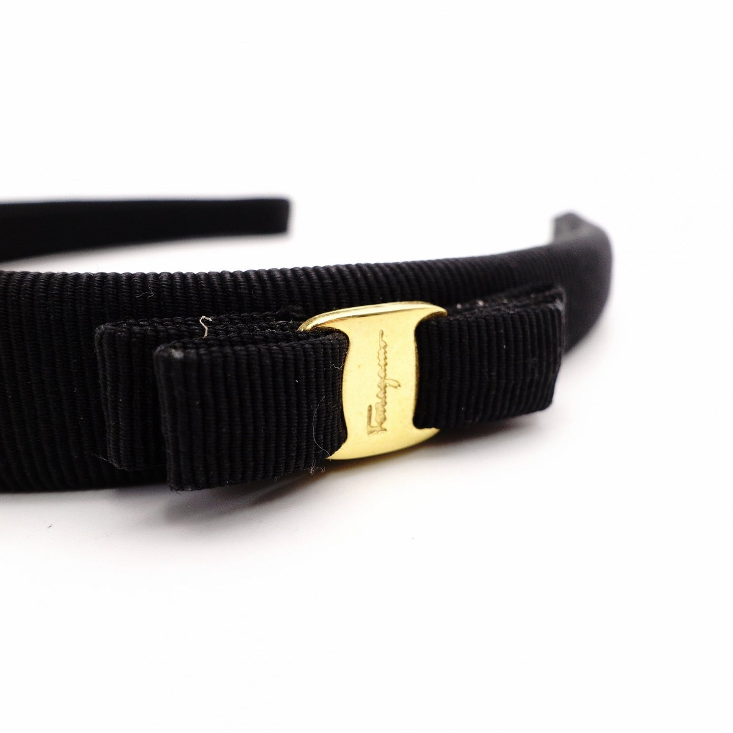 Salvatore Ferragamo Vara Hair Accessory Canvas Black