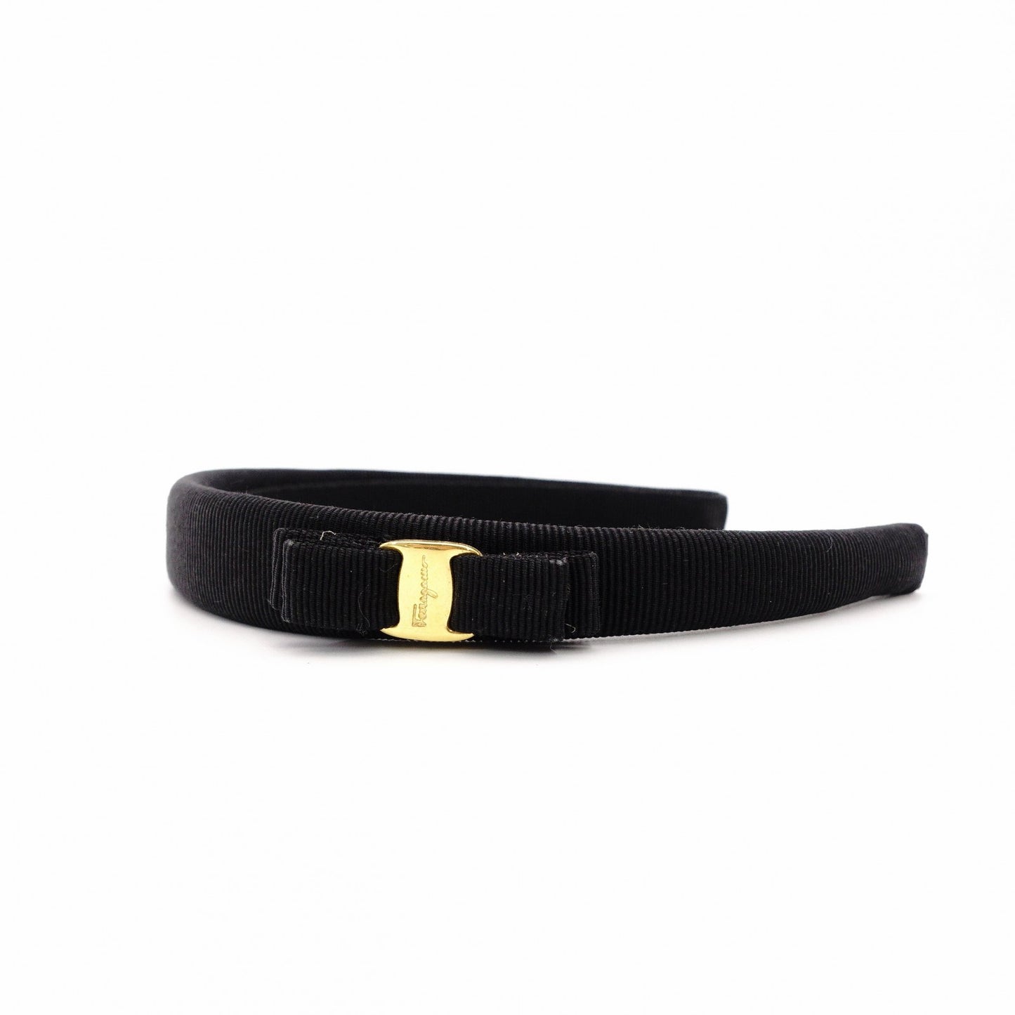 Salvatore Ferragamo Vara Hair Accessory Canvas Black